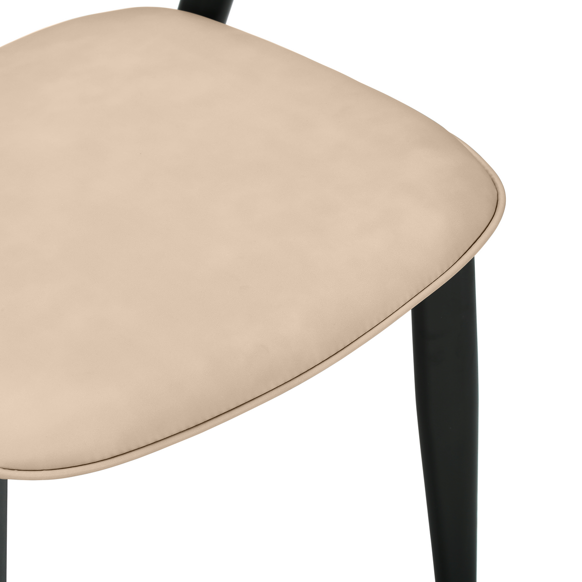 Aspen Dining Chairs Upholstered in Leather with Black Metal Legs