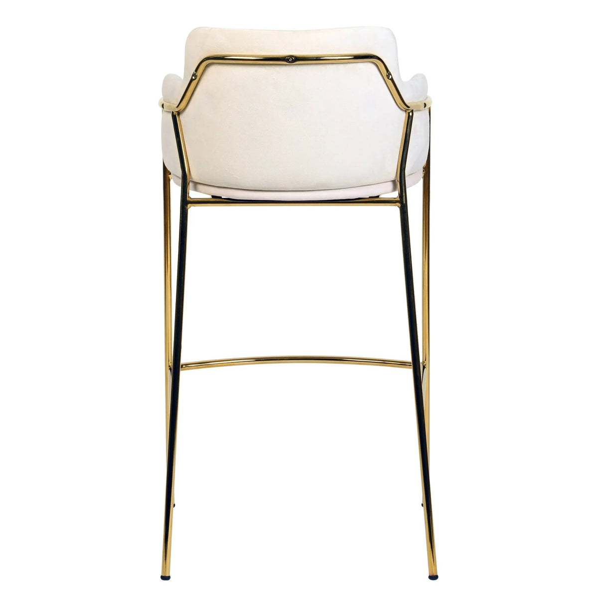 Axis 40" Low-Back Bar Stool Ergonomic Pub Chair with Gold Stainless Steel Base - Elax Furniture
