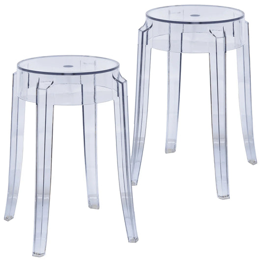Averill Modern Plastic Dining Stool with Sturdy Seat and Legs Set of 2 - Elax Furniture