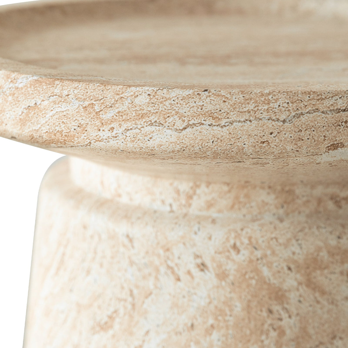 Aruba Fiberstone Side/End Table Tray-Top Design Pedestal Base