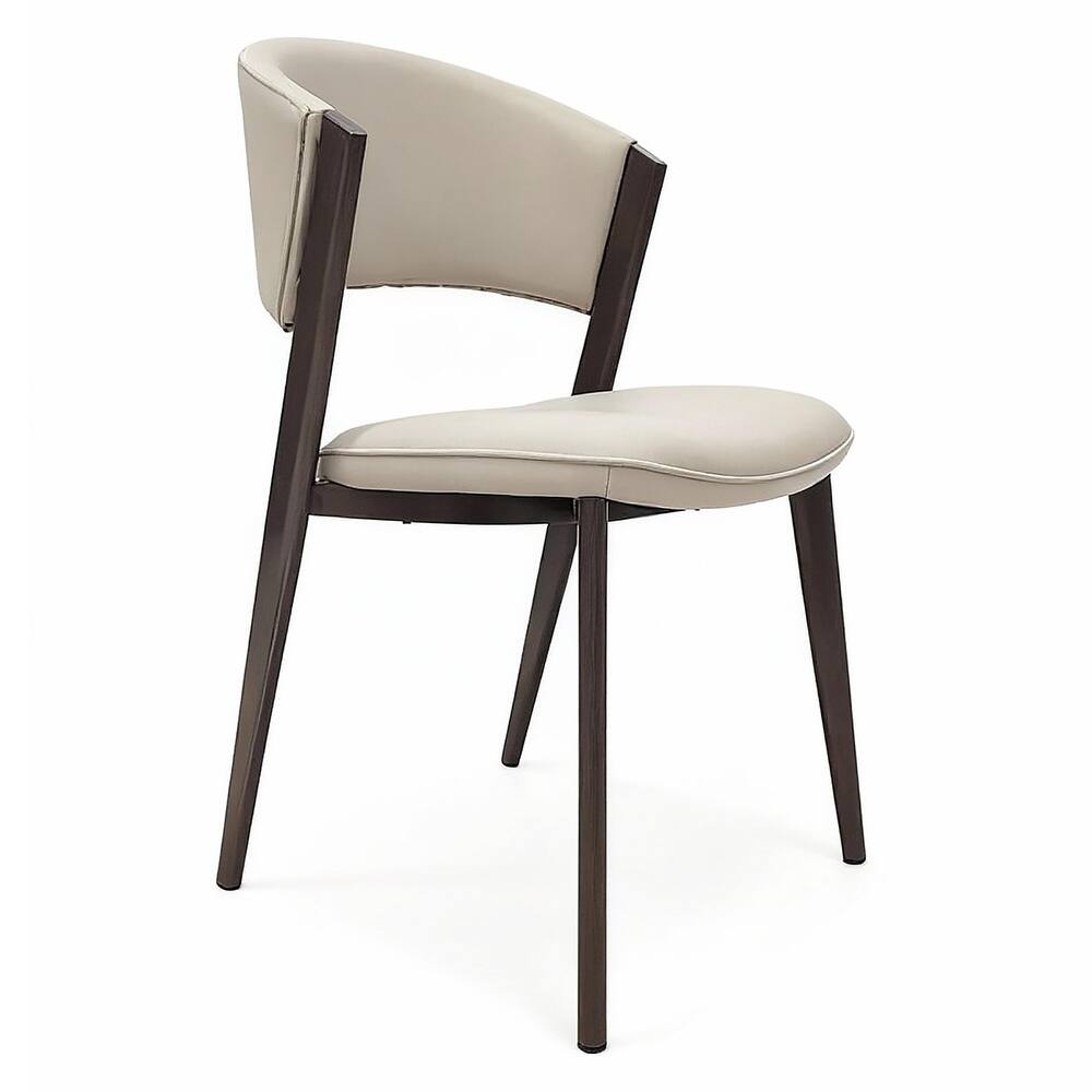 Aspen Dining Chairs in Leather with Graphite Metal Legs