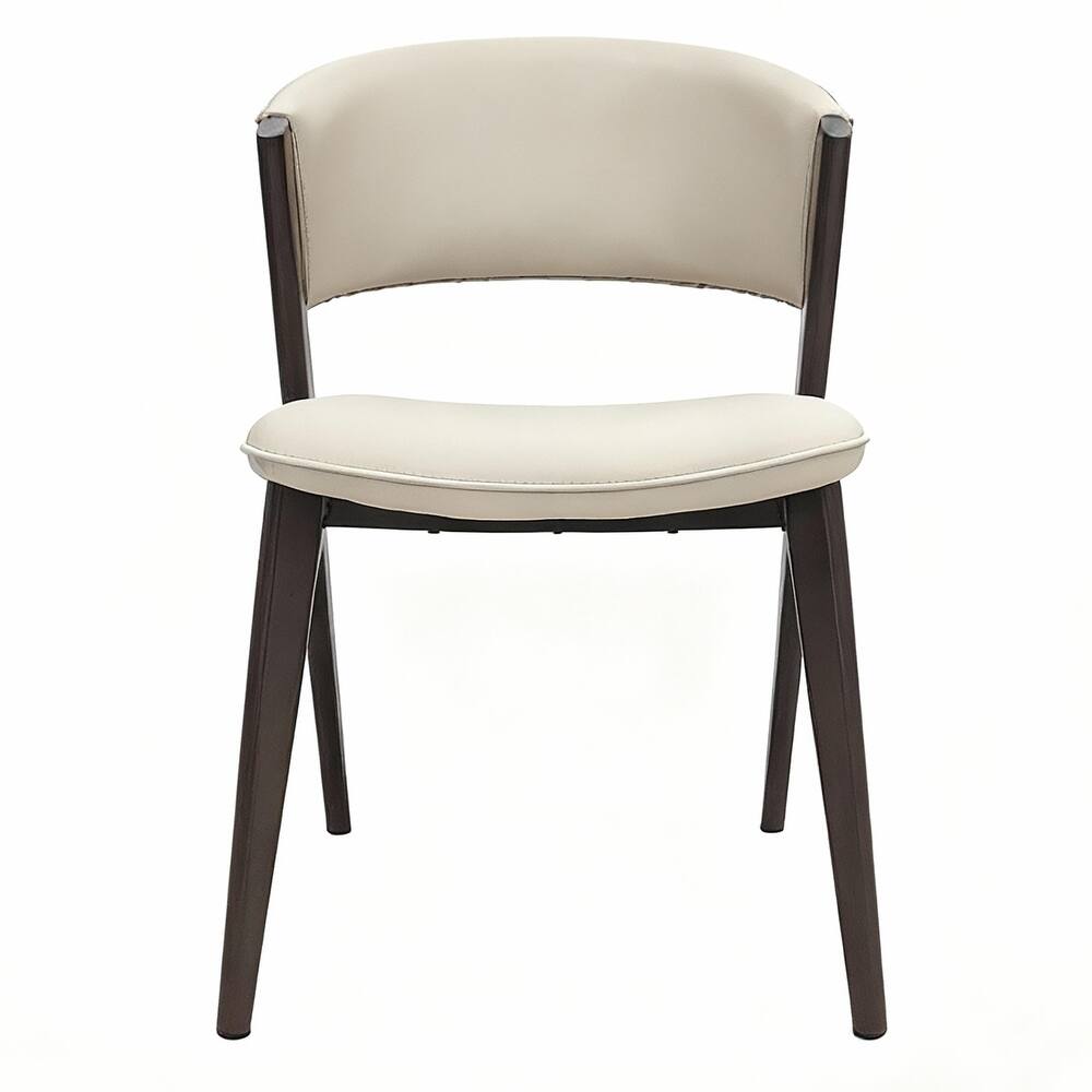 Aspen Dining Chairs in Leather with Graphite Metal Legs