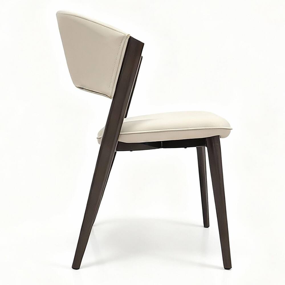 Aspen Dining Chairs in Leather with Graphite Metal Legs
