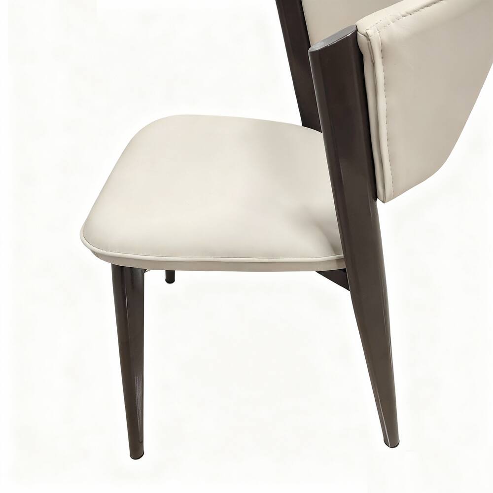 Aspen Dining Chairs in Leather with Graphite Metal Legs