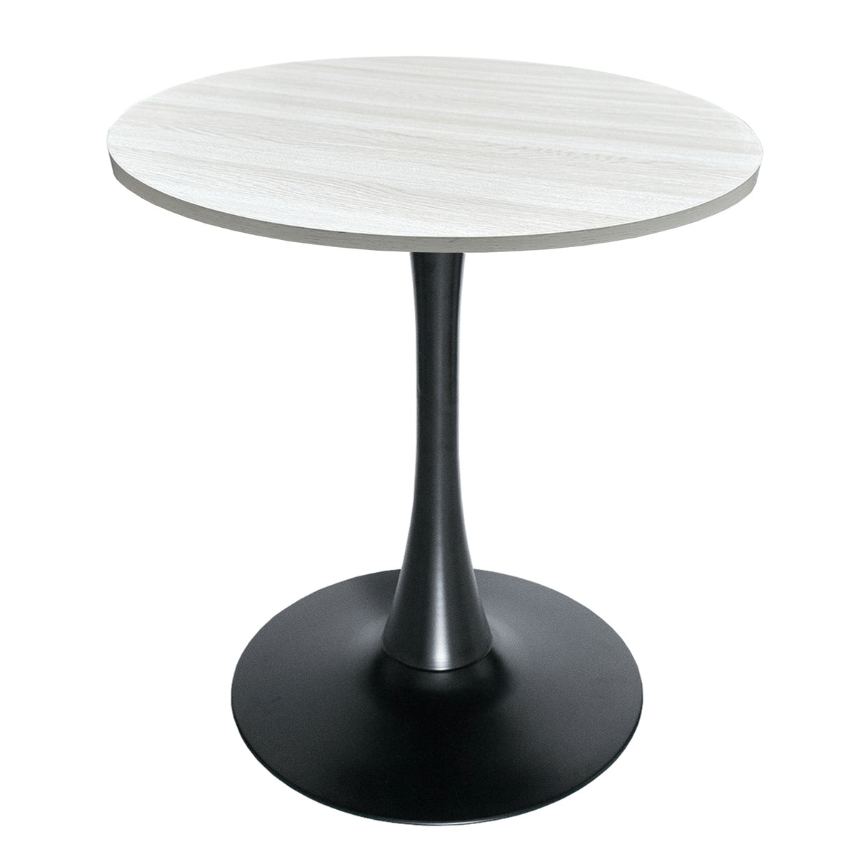 Bristol Round Dining Table with 27" MDF Tabletop and Black Iron Pedestal Base