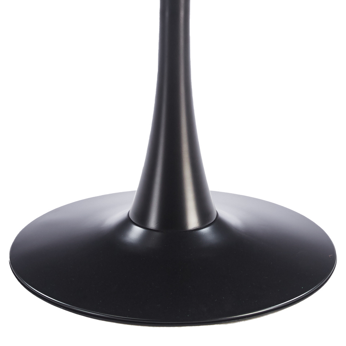 Bristol Round Dining Table with MDF/Sintered Stone/Glass and Bevel Design Tabletop in Black Steel Base
