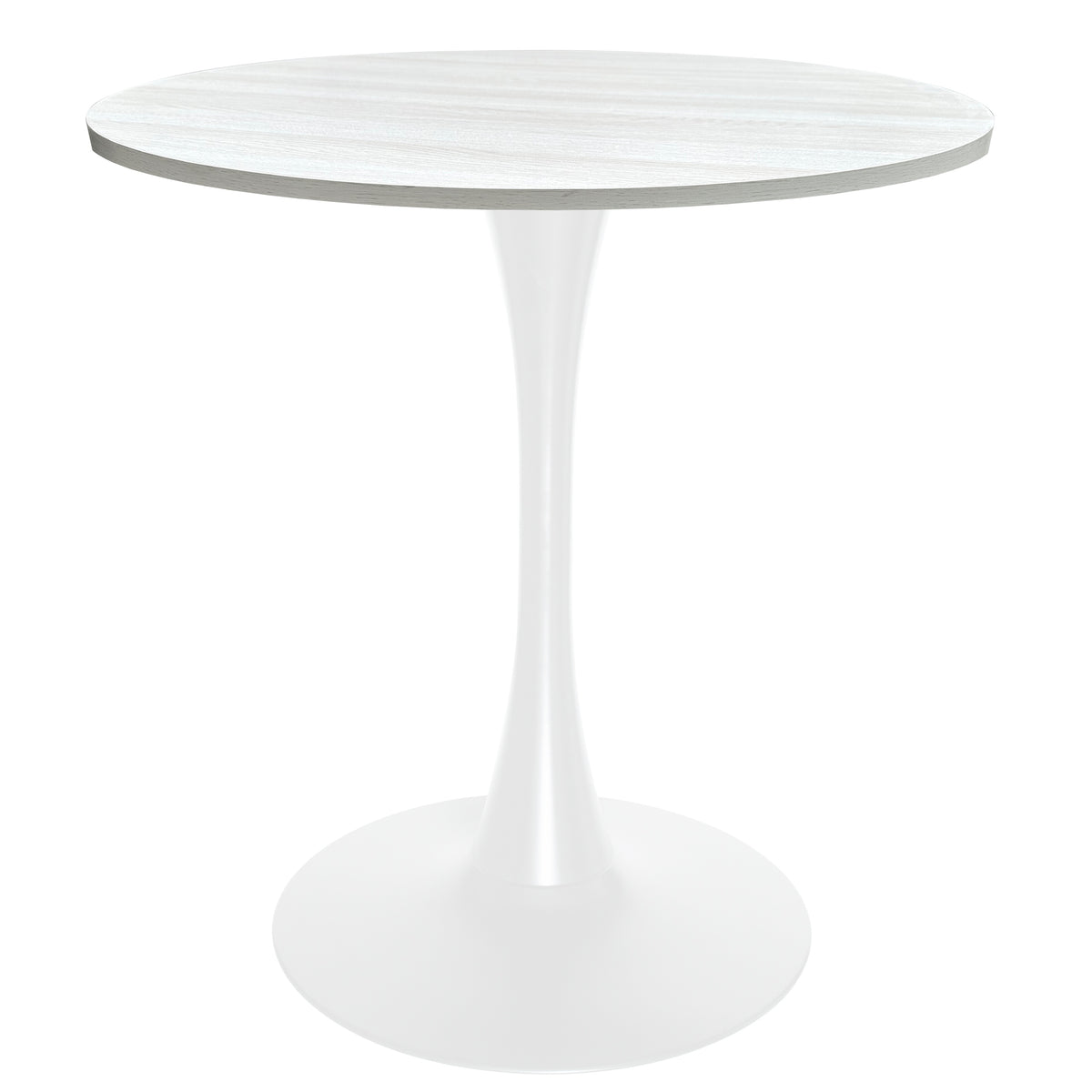 Bristol 27" Round Dining Table with MDF Tableop and White Iron Base