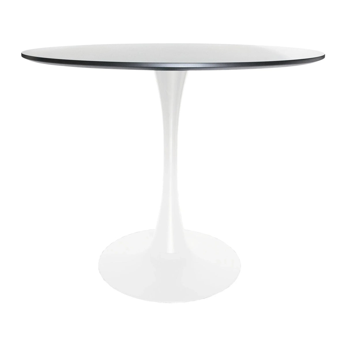 Bristol 5-Piece Dining Set with 35" Round Dining Table and 4 ABS Plastic Chairs with Gold Base - Elax Furniture
