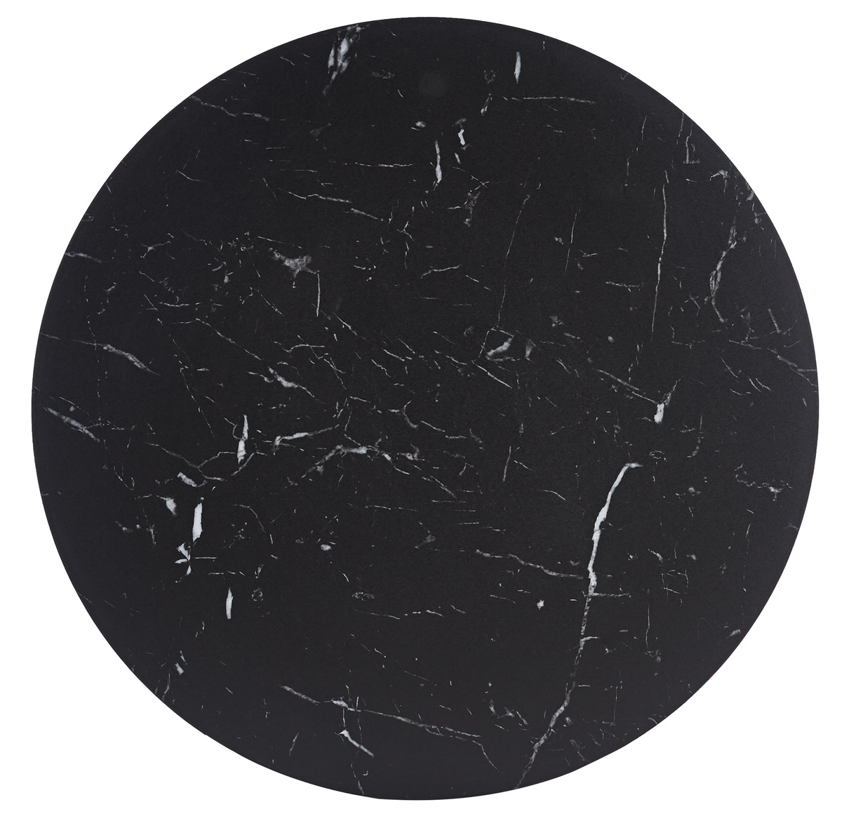 Bristol Round Dining Table with MDF/Sintered Stone/Glass Wood Tabletop in White Steel