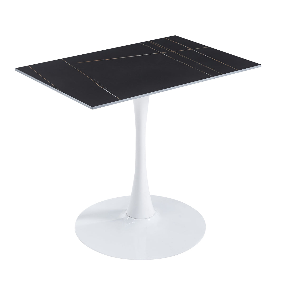 Bristol Dining Table with Sintered Stone Rectangular Tabletop and Steel Base