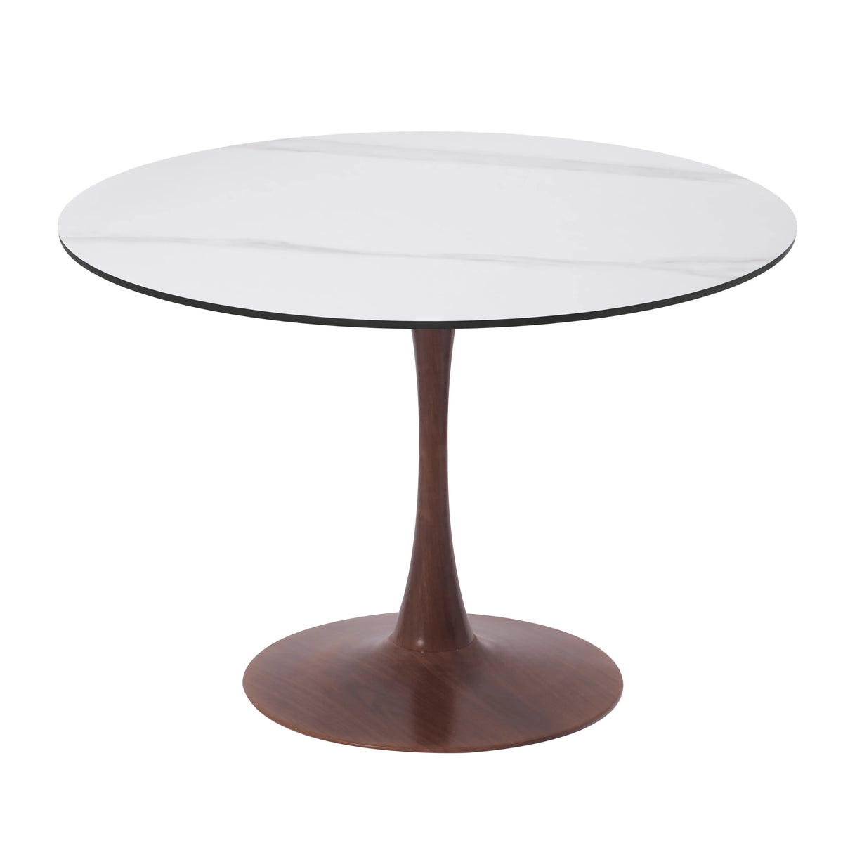 Bristol 27"/31"/35"/40" Round Dining Table Wood Transfer Cherry/Natural/Walnut Base with Sintered Stone Table Top - Elax Furniture