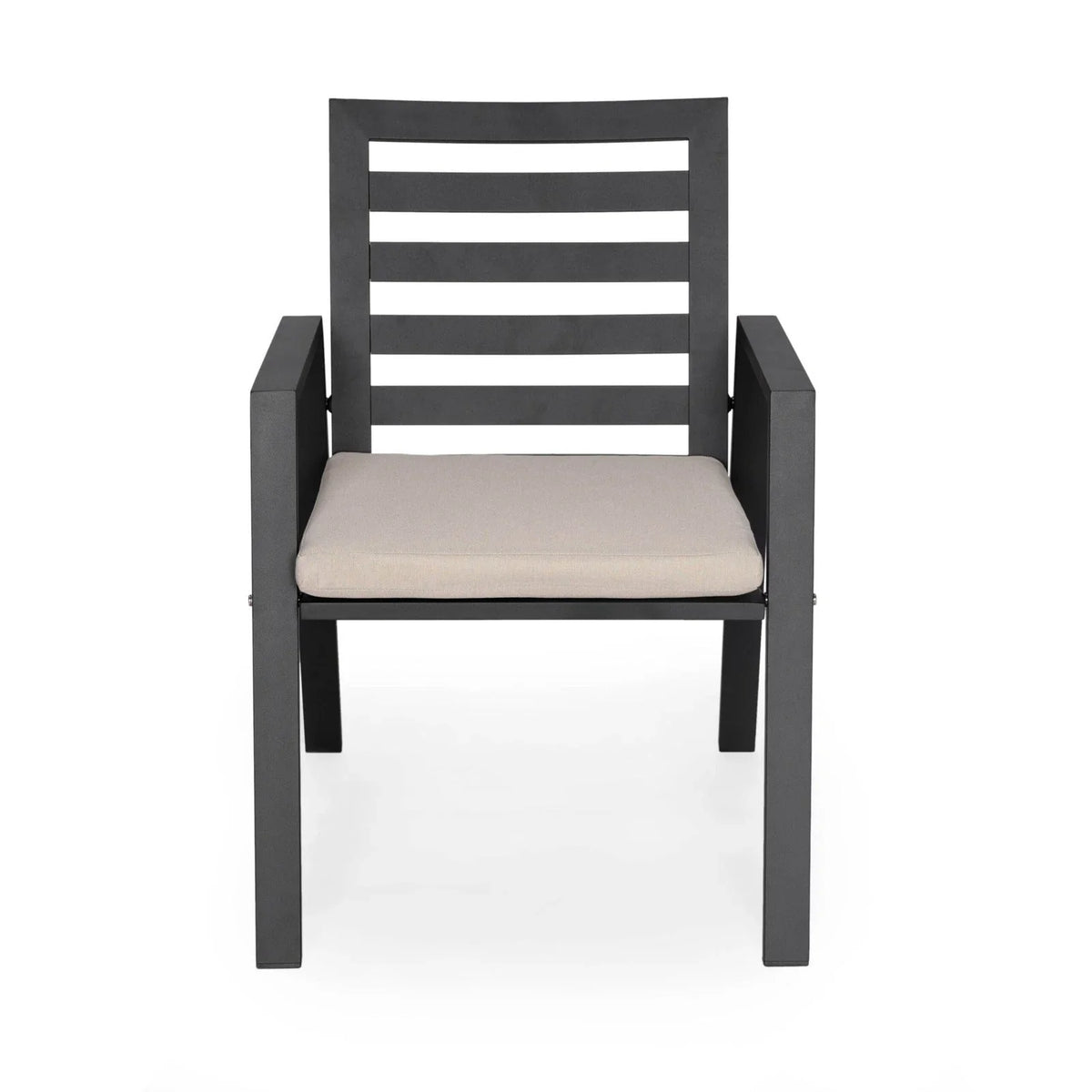 Chelsea Modern Aluminum Patio Dining Armchair with Removable Cushions - Elax Furniture