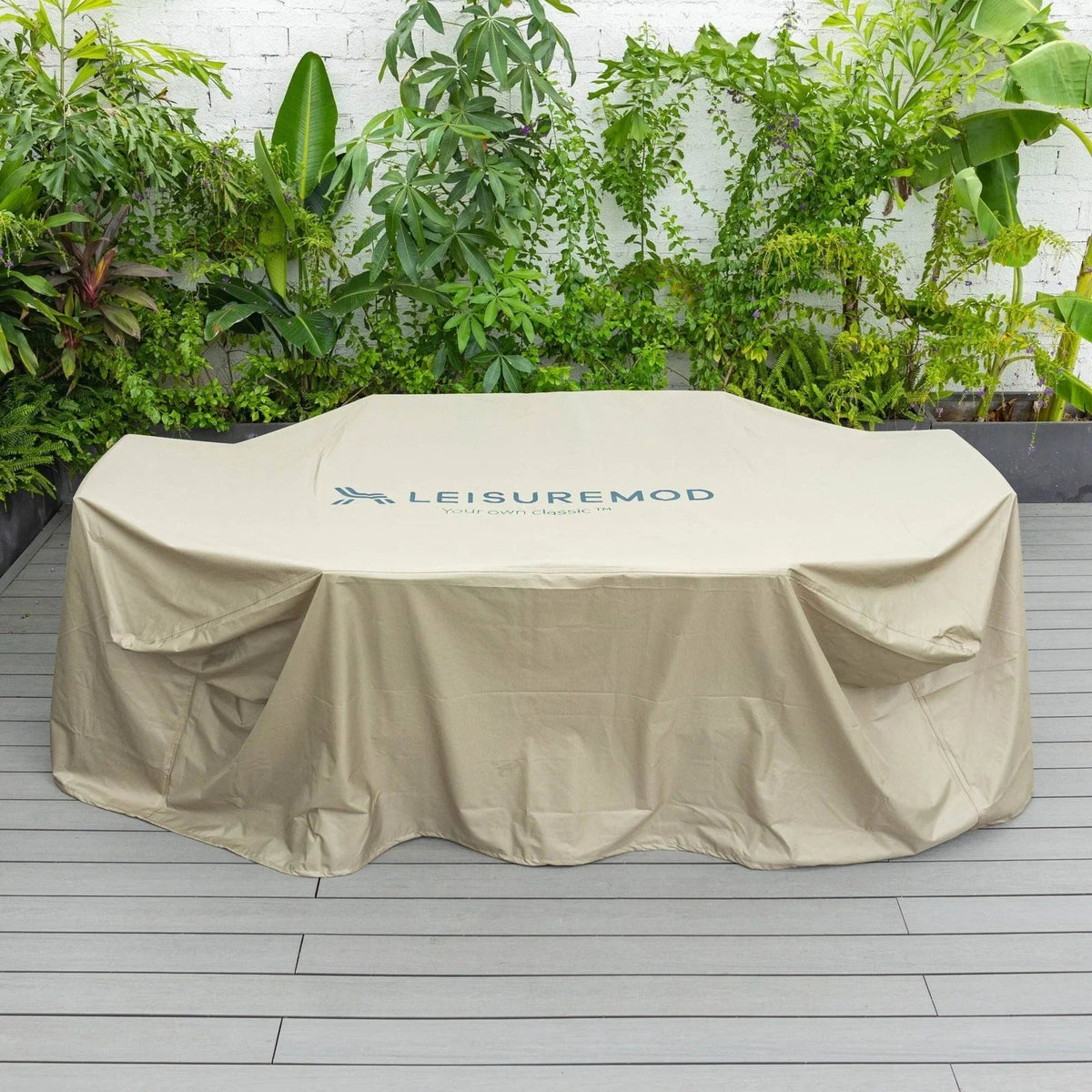 Mid-Century Modern Chelsea Rectangular Outdoor Furniture Rain Cover for 63" and 87" Patio Dining Set - Elax Furniture