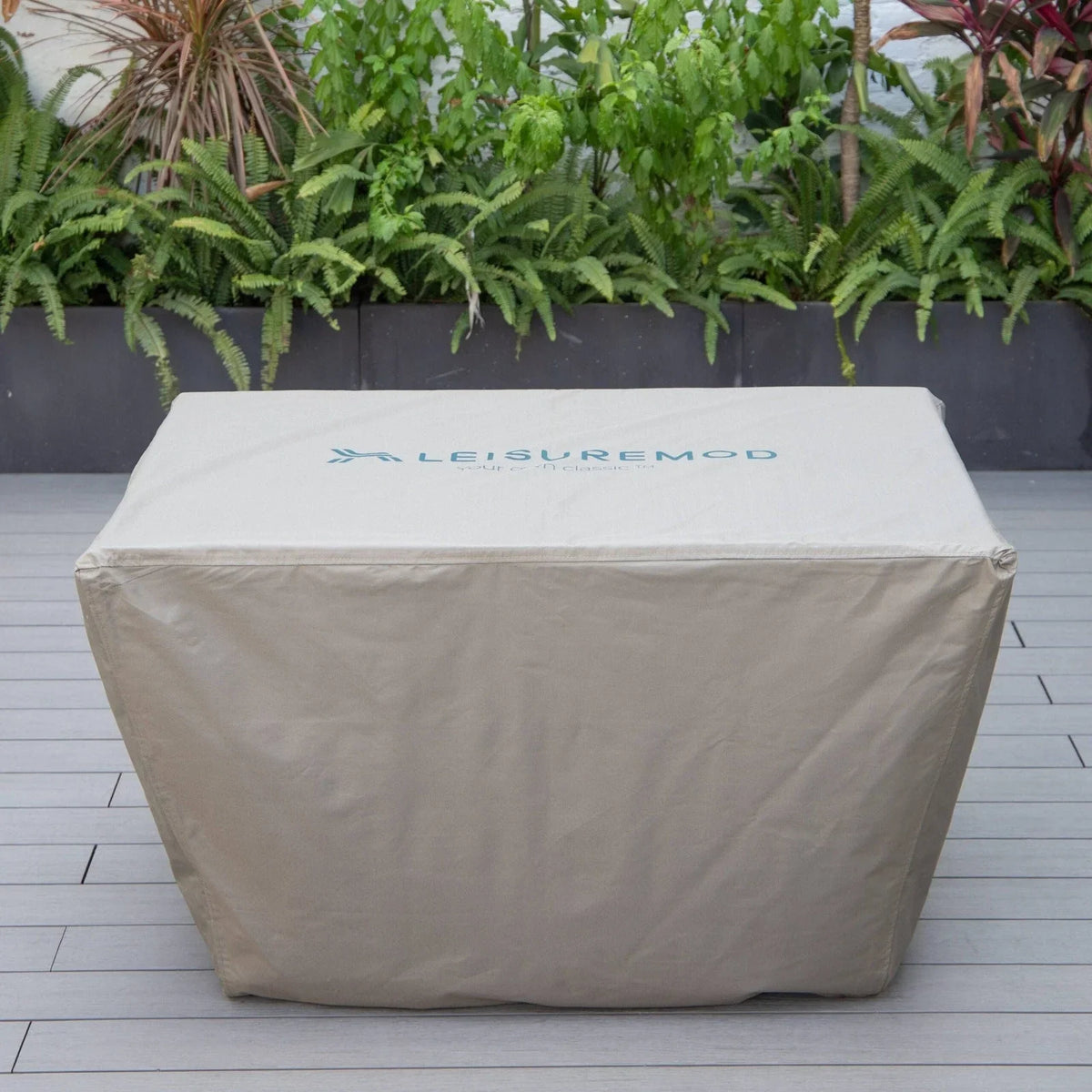 Chelsea Waterproof Fabric Rectangle Fire Pit Table Cover - Elax Furniture