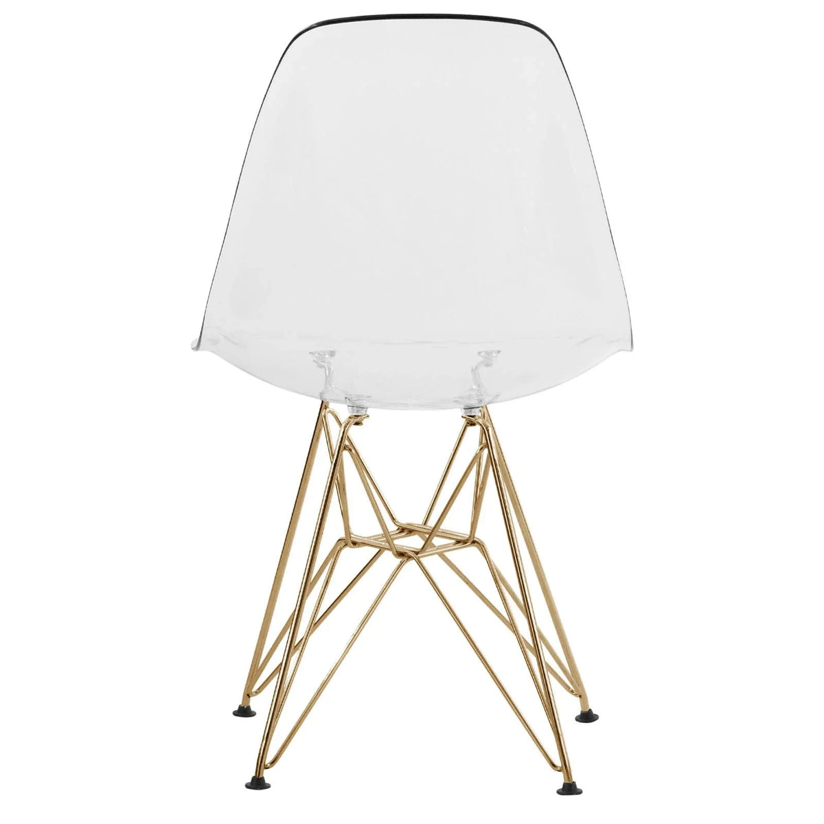 Cresco Modern Dining Side Chair in Curved Back Design with Multiple Base Options: Wood, Acrylic, Chrome & Gold Eiffel Design - Elax Furniture