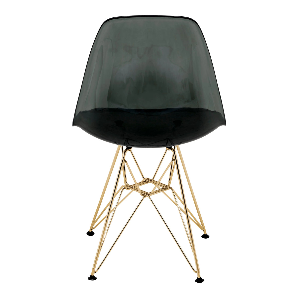 Cresco Modern Dining Side Chair in Curved Back Design with Multiple Base Options: Wood, Acrylic, Chrome & Gold Eiffel Design - Elax Furniture