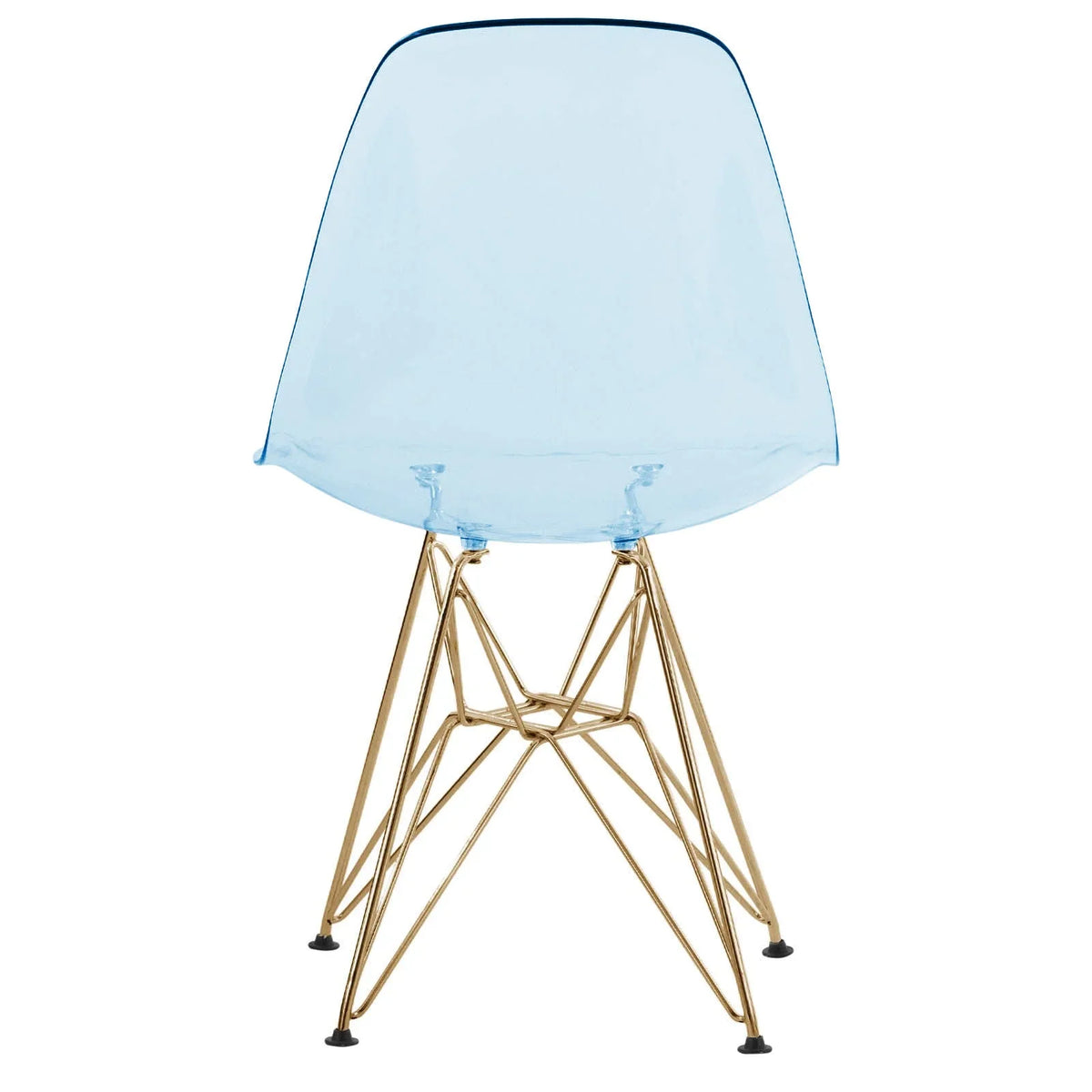 Cresco Modern Dining Side Chair in Curved Back Design with Multiple Base Options: Wood, Acrylic, Chrome & Gold Eiffel Design - Elax Furniture