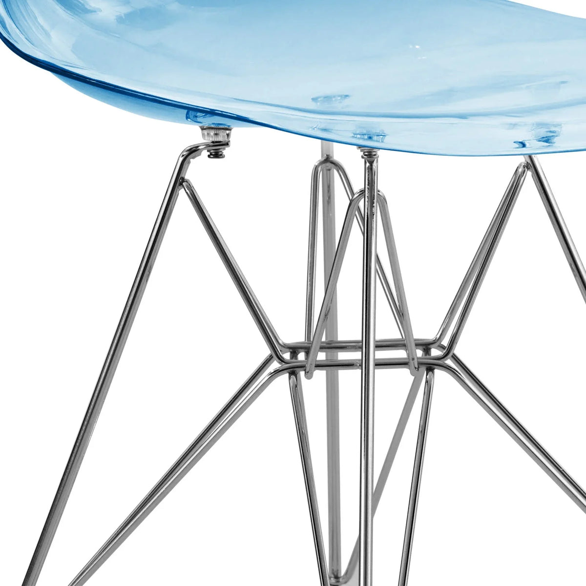 Cresco Modern Dining Side Chair in Curved Back Design with Multiple Base Options: Wood, Acrylic, Chrome & Gold Eiffel Design - Elax Furniture