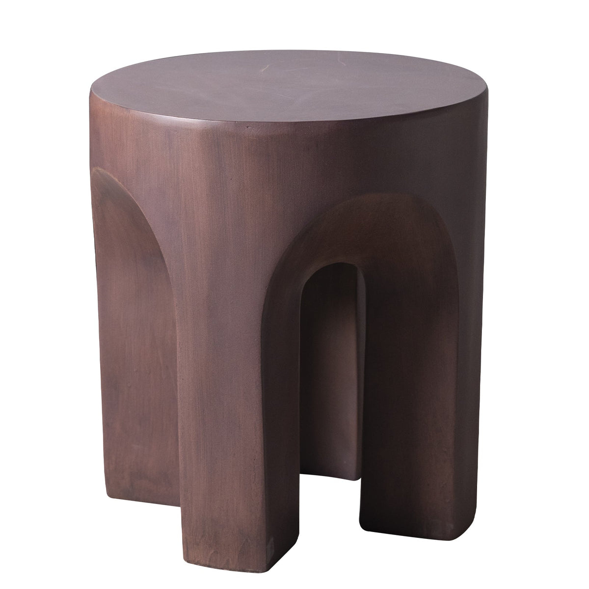 Crus Fiberstone Outdoor Side Table With Arched Base Design