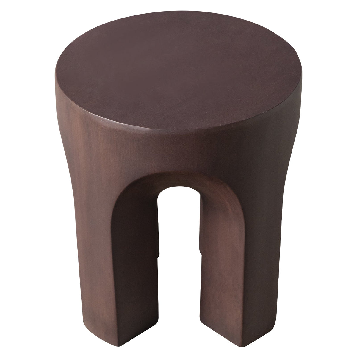 Crus Fiberstone Outdoor Side Table With Arched Base Design