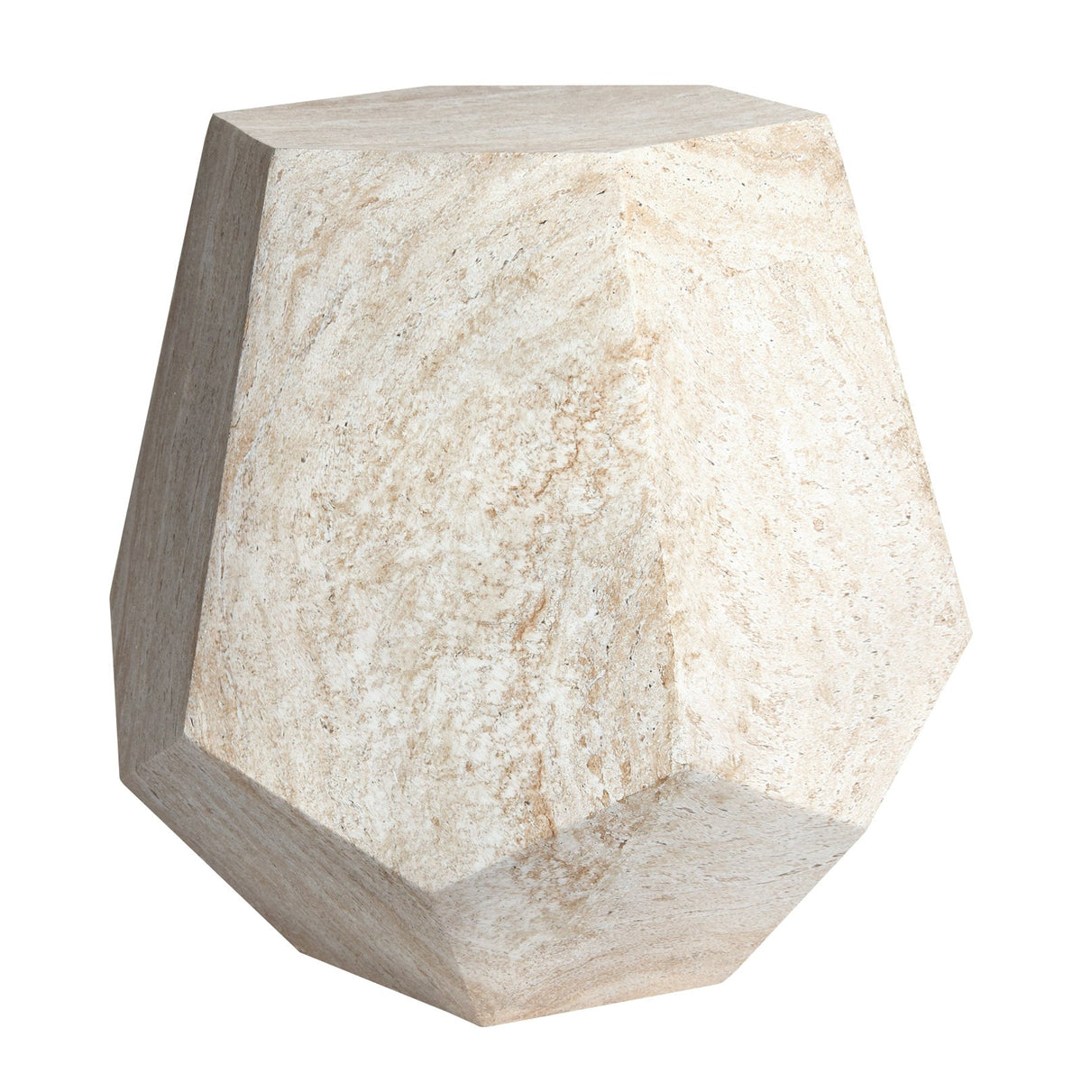 Capri Fiberstone Side/End Table Hexagonal Sculpture Design