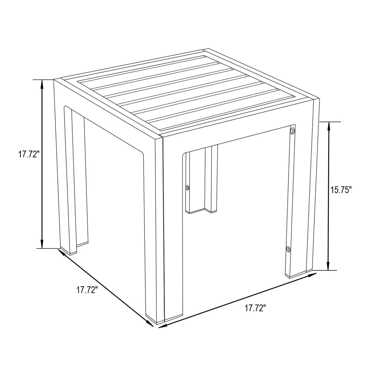 Chelsea Modern Aluminum Patio Side Table - Elax Furniture