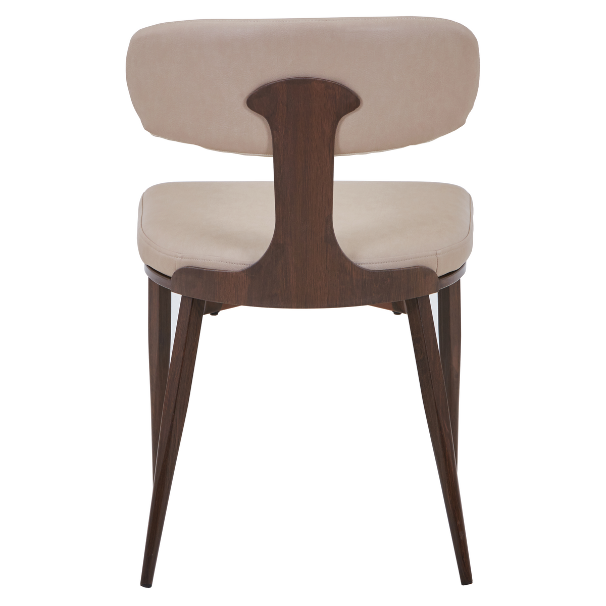 Dilenny Leather Dining Chair with Brown Finish Steel Legs