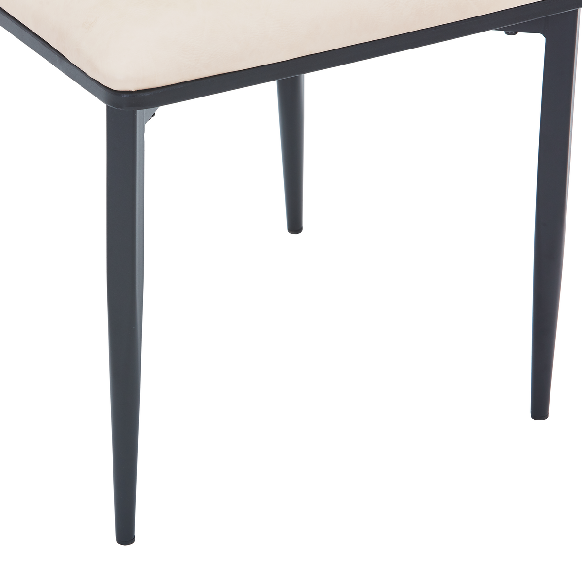 Dilenny Leather Dining Chair with Black Finish Steel Legs