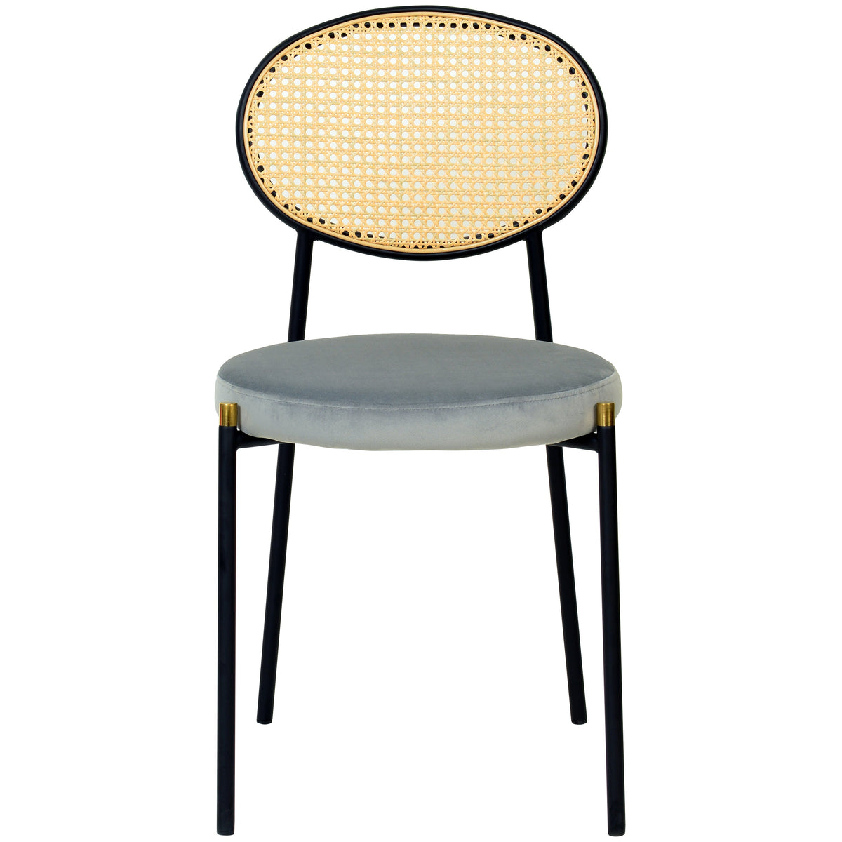 Euston Modern Upholstered Dining Chair with Round Wicker/Velvet Back Style