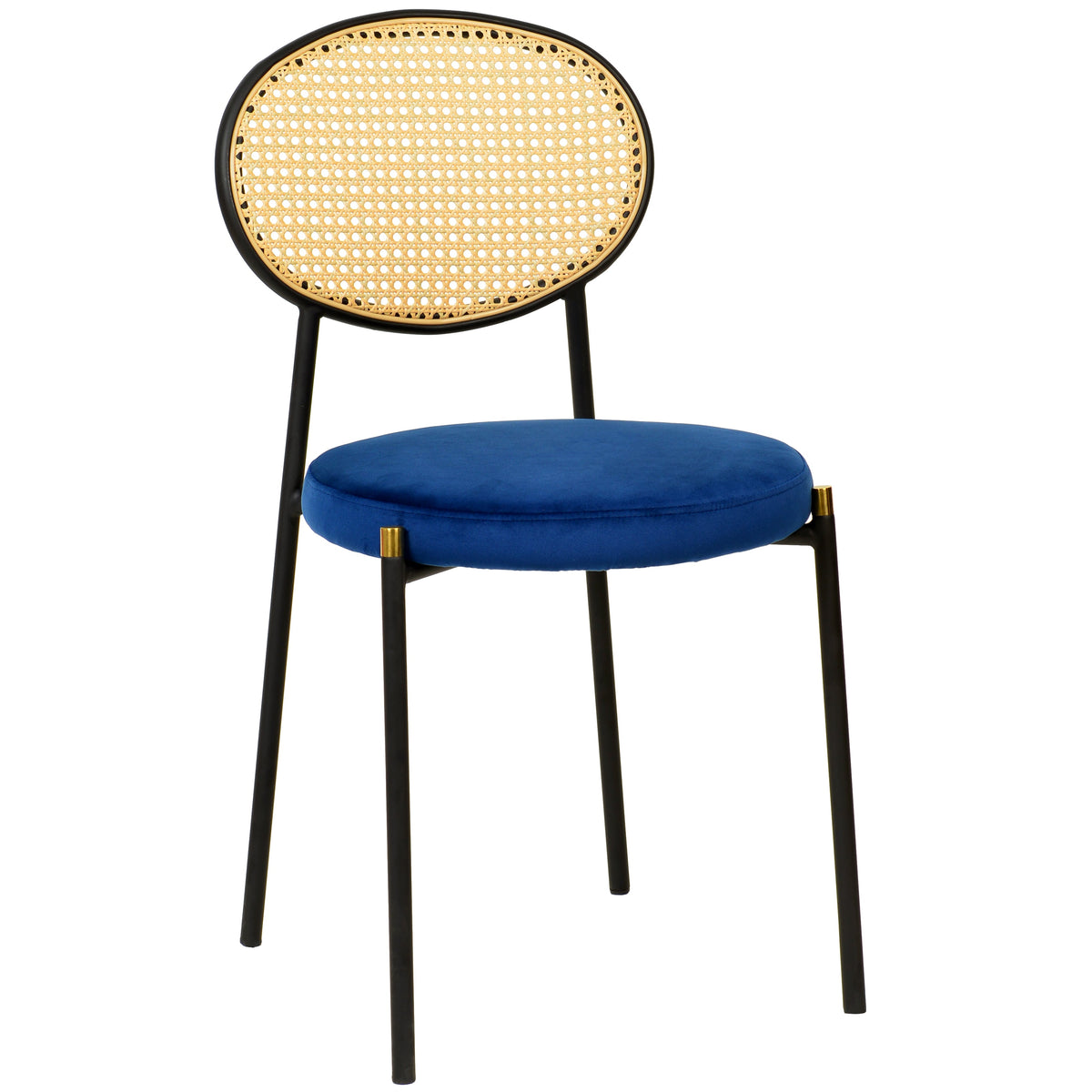 Euston Modern Upholstered Dining Chair with Round Wicker/Velvet Back Style