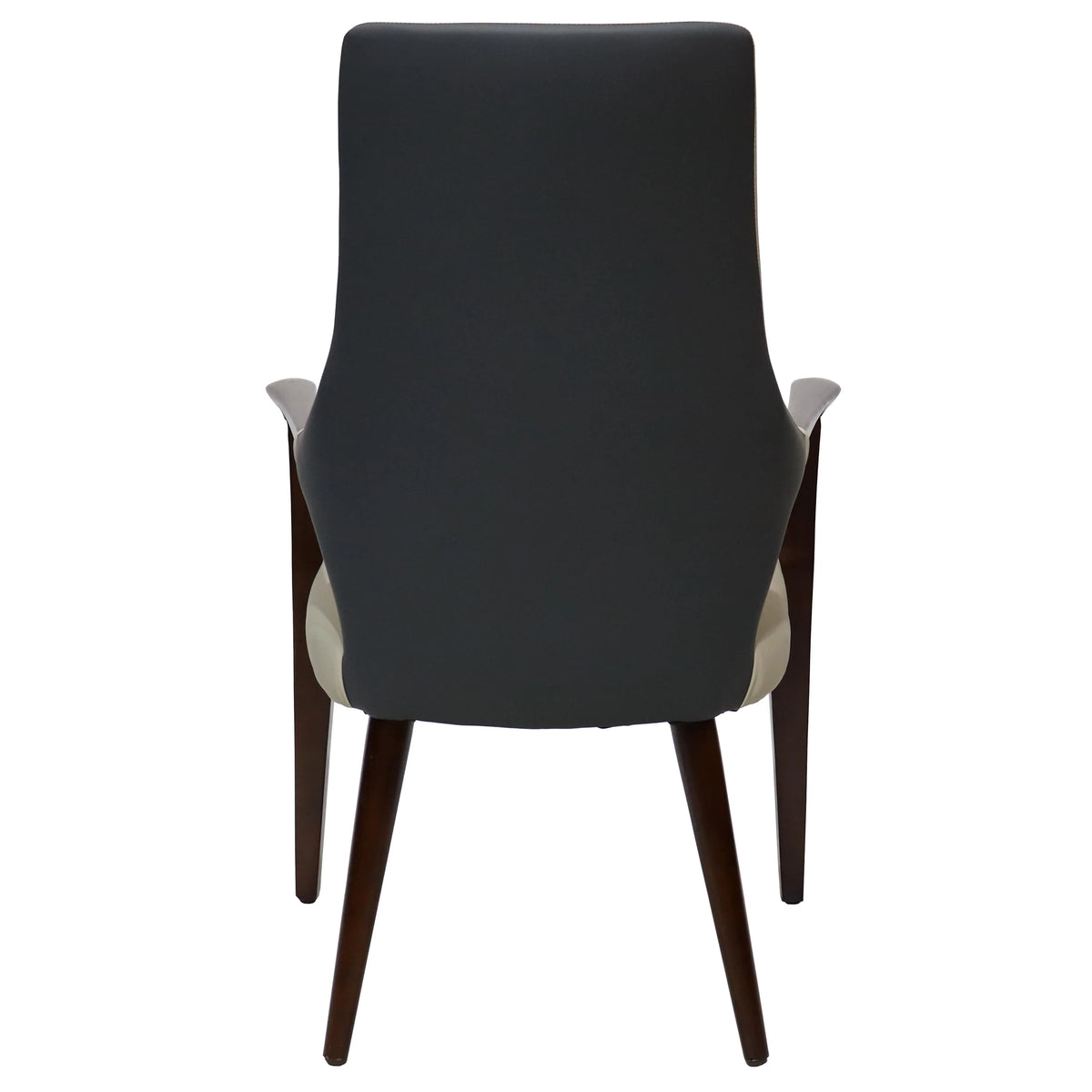 Elm Collection Modern Wooden Dining Arm Chair Upholstered Seat in Lather with Ash Wood Base - Elax Furniture