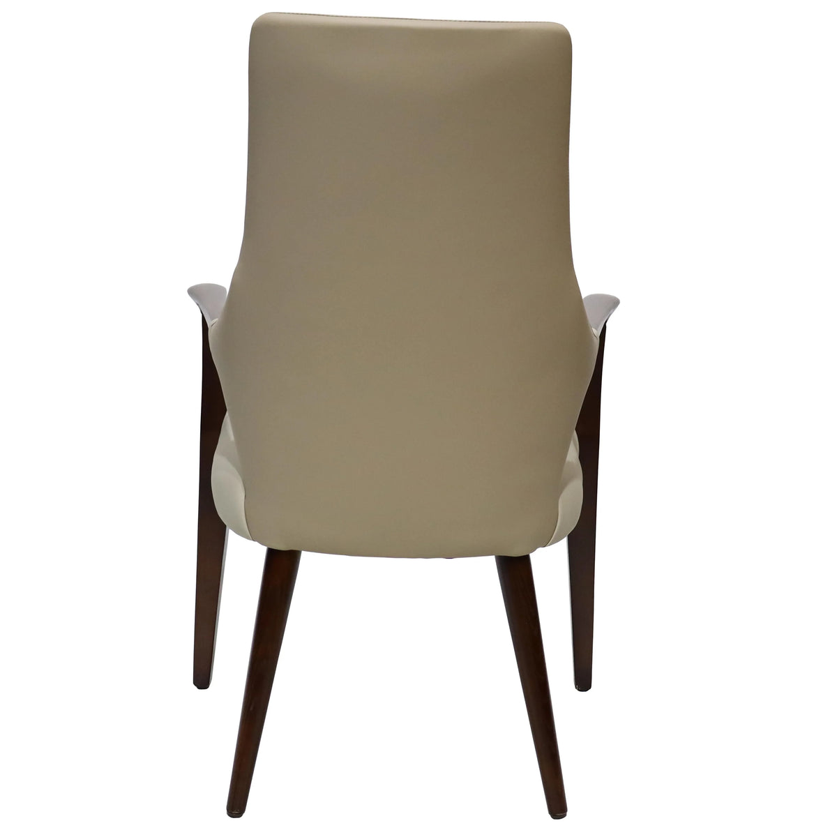 Elm Collection Modern Wooden Dining Arm Chair Upholstered Seat in Lather with Ash Wood Base - Elax Furniture