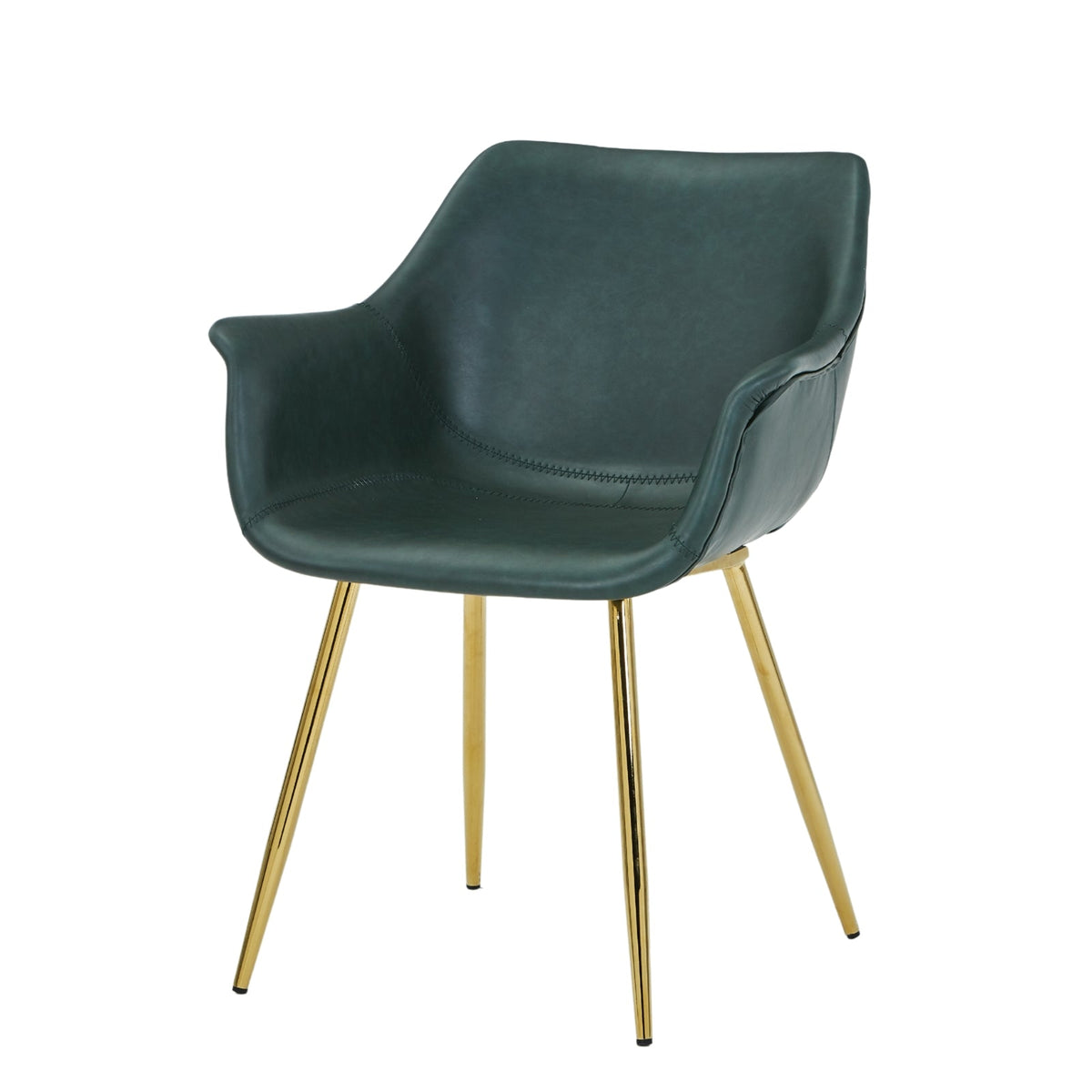 Markley Leather Dining Chair with Powder-Coated Iron Legs