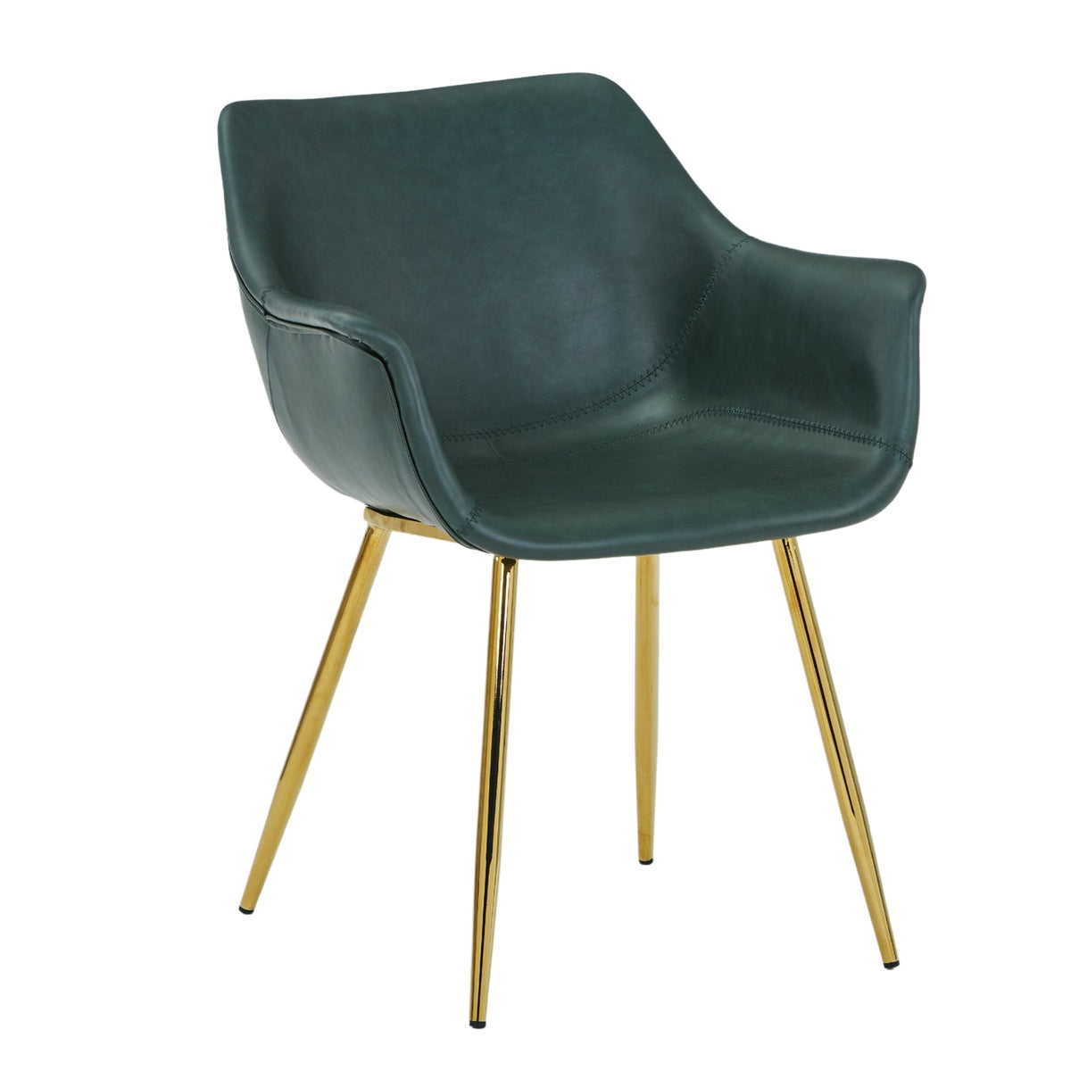 Markley Leather Dining Chair with Powder-Coated Iron Legs