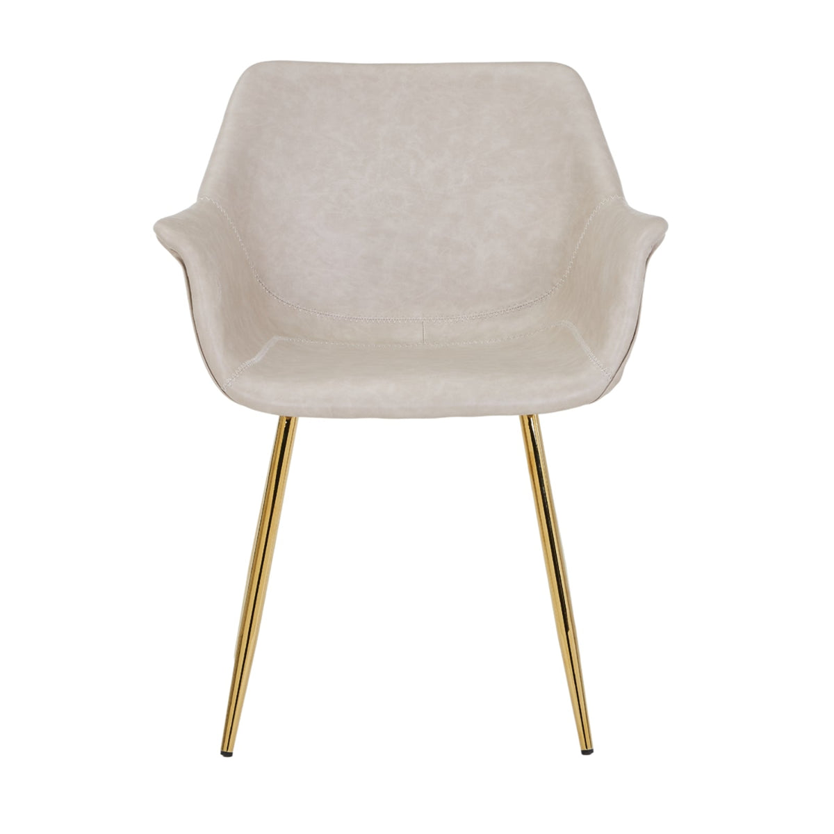Markley Leather Dining Chair with Powder-Coated Iron Legs