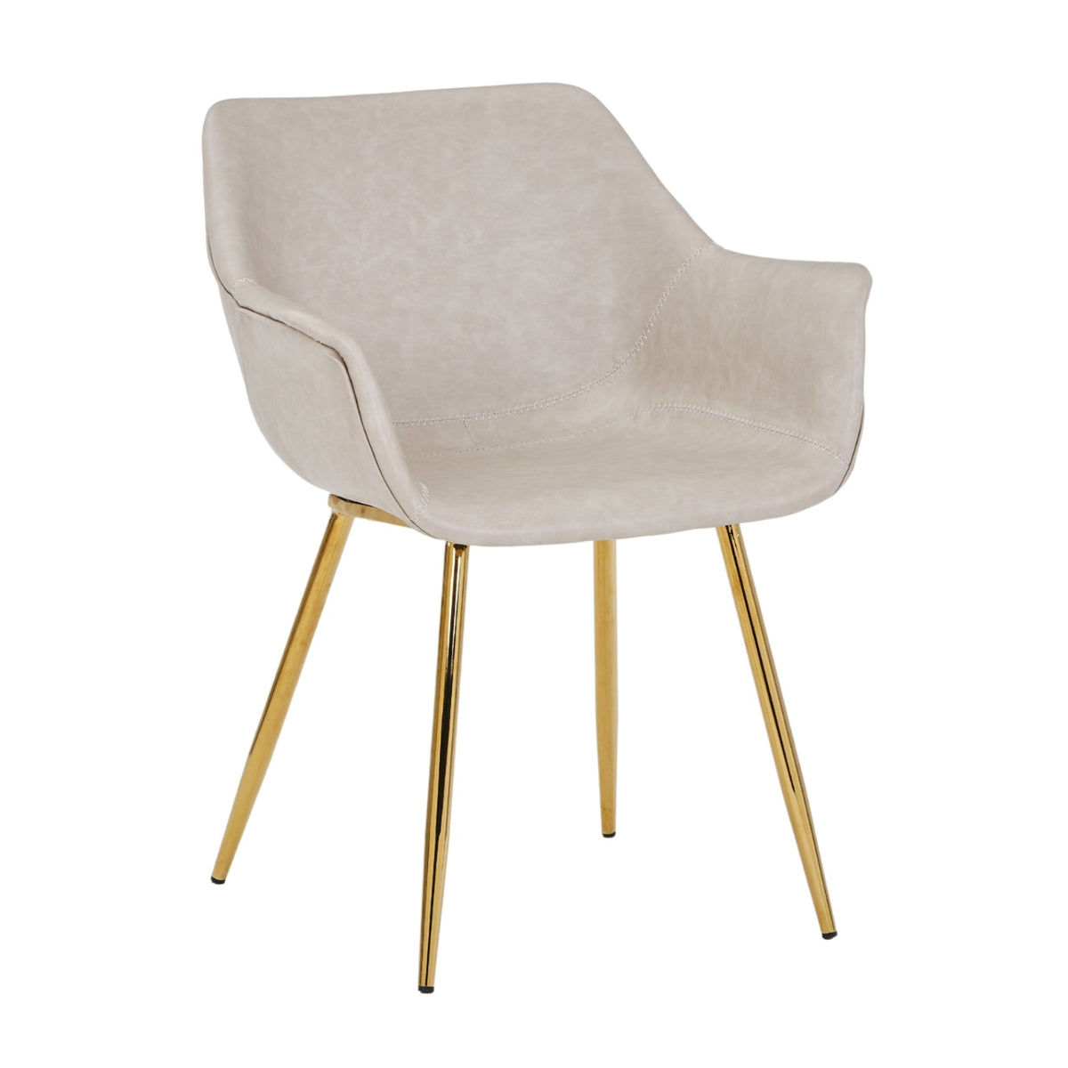 Markley Leather Dining Chair with Powder-Coated Iron Legs