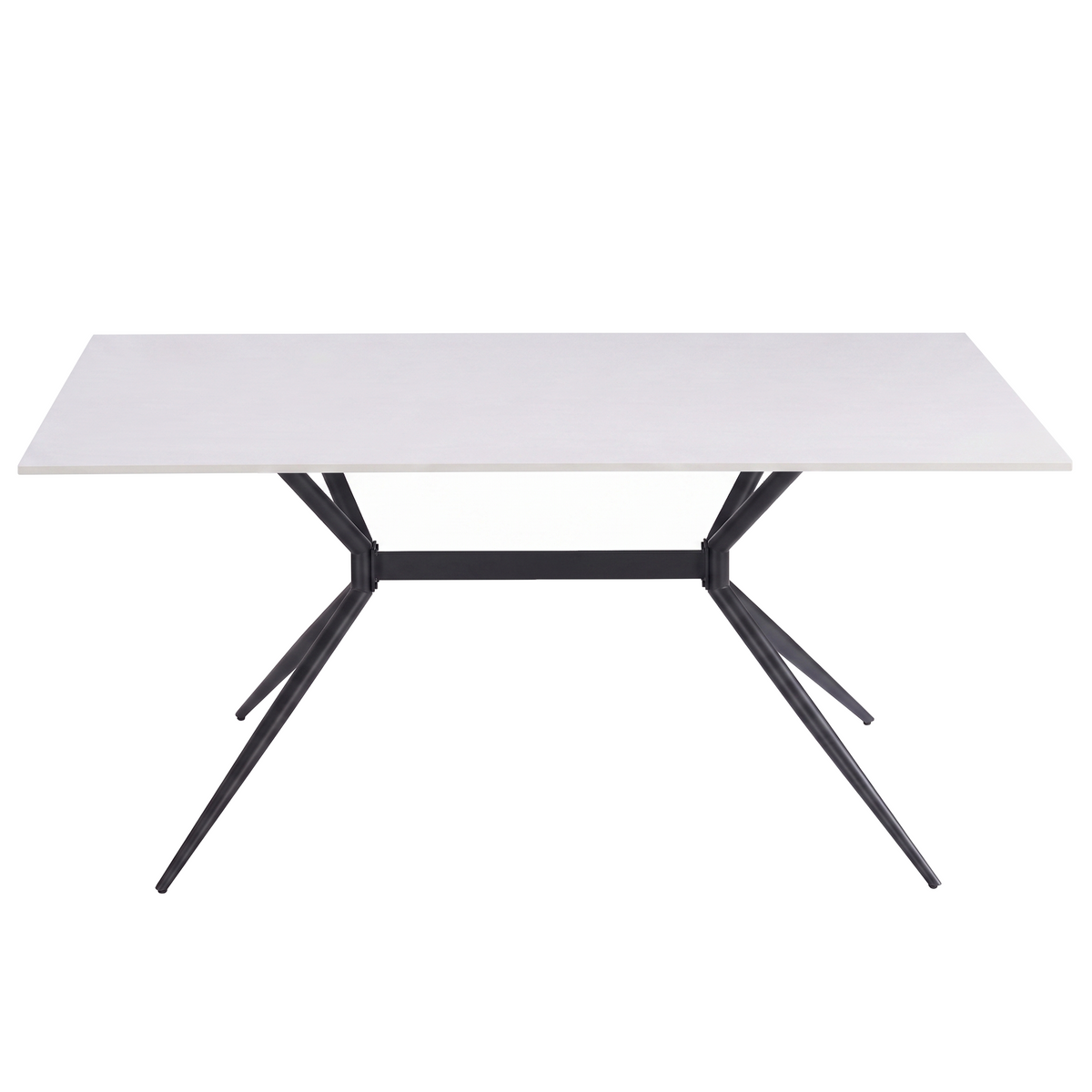 Elega Rectangular Dining Table with Sintered Stone Top and Black Steel Base