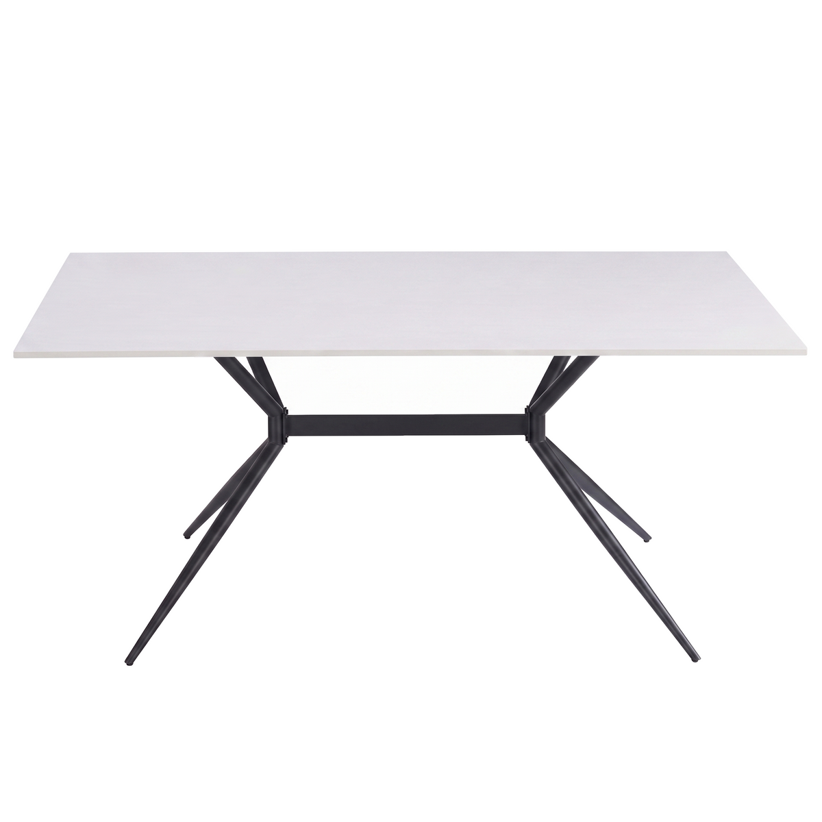 Elega Rectangular Dining Table with Sintered Stone Top and Black Steel Base