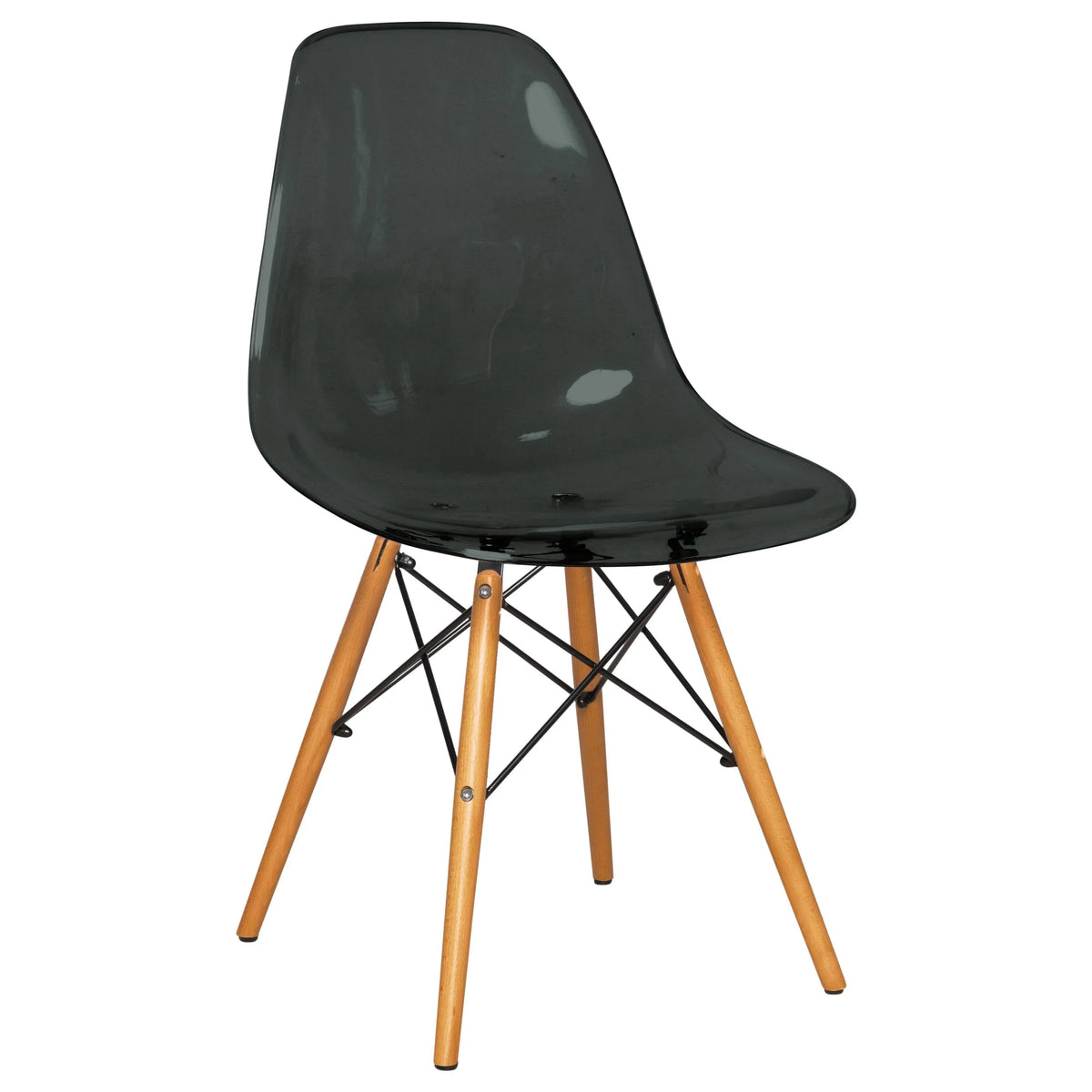 Dover 3-Piece Dining Set with Round Clear Glass Top Bistro Table and 2 Plastic Chairs - Elax Furniture