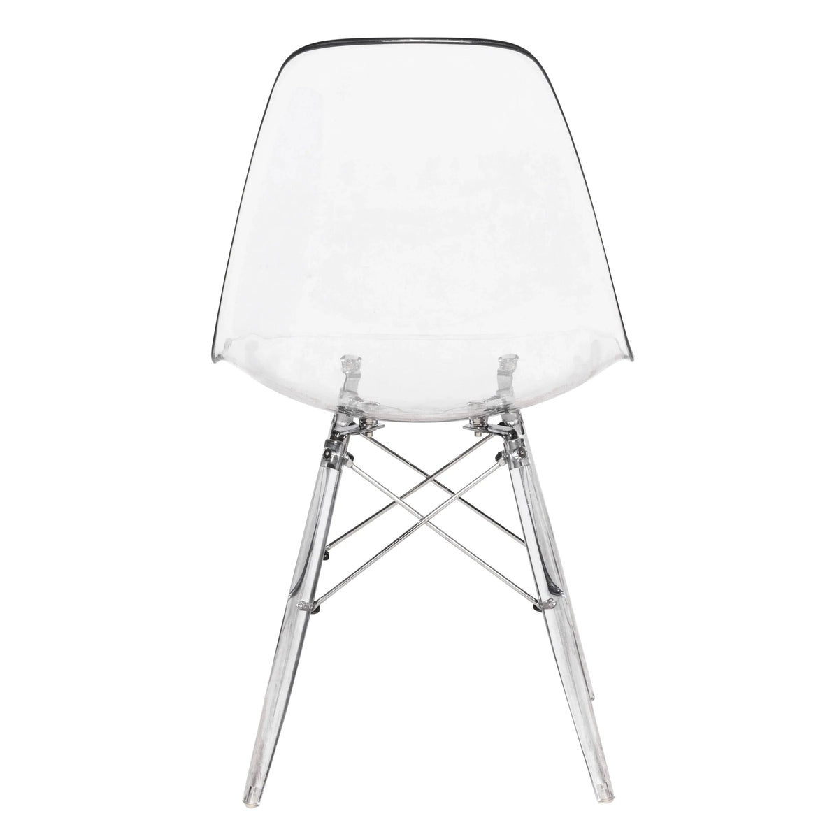 Cresco Modern Dining Side Chair in Curved Back Design with Multiple Base Options: Wood, Acrylic, Chrome & Gold Eiffel Design - Elax Furniture