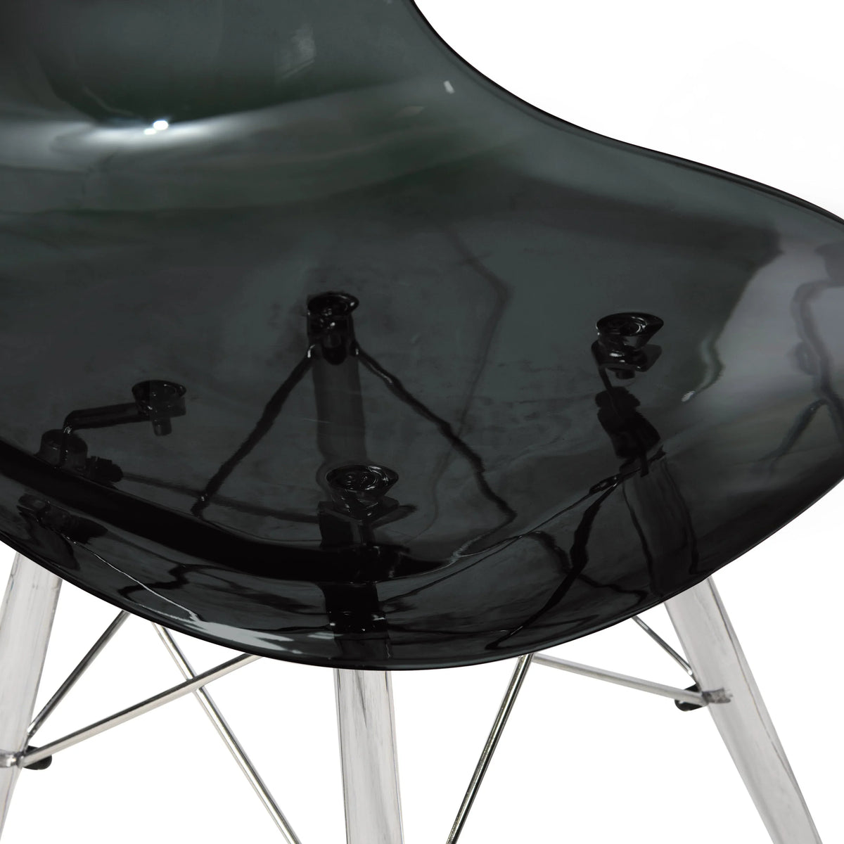 Cresco Modern Dining Side Chair in Curved Back Design with Multiple Base Options: Wood, Acrylic, Chrome & Gold Eiffel Design - Elax Furniture