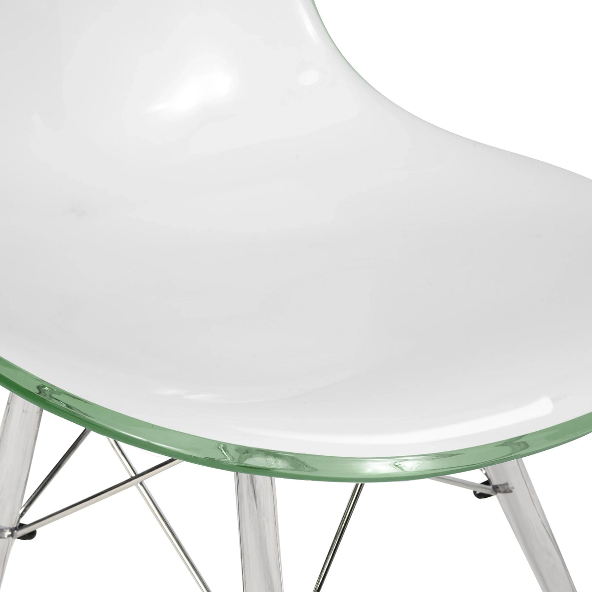 Cresco Modern Dining Side Chair in Curved Back Design with Multiple Base Options: Wood, Acrylic, Chrome & Gold Eiffel Design - Elax Furniture
