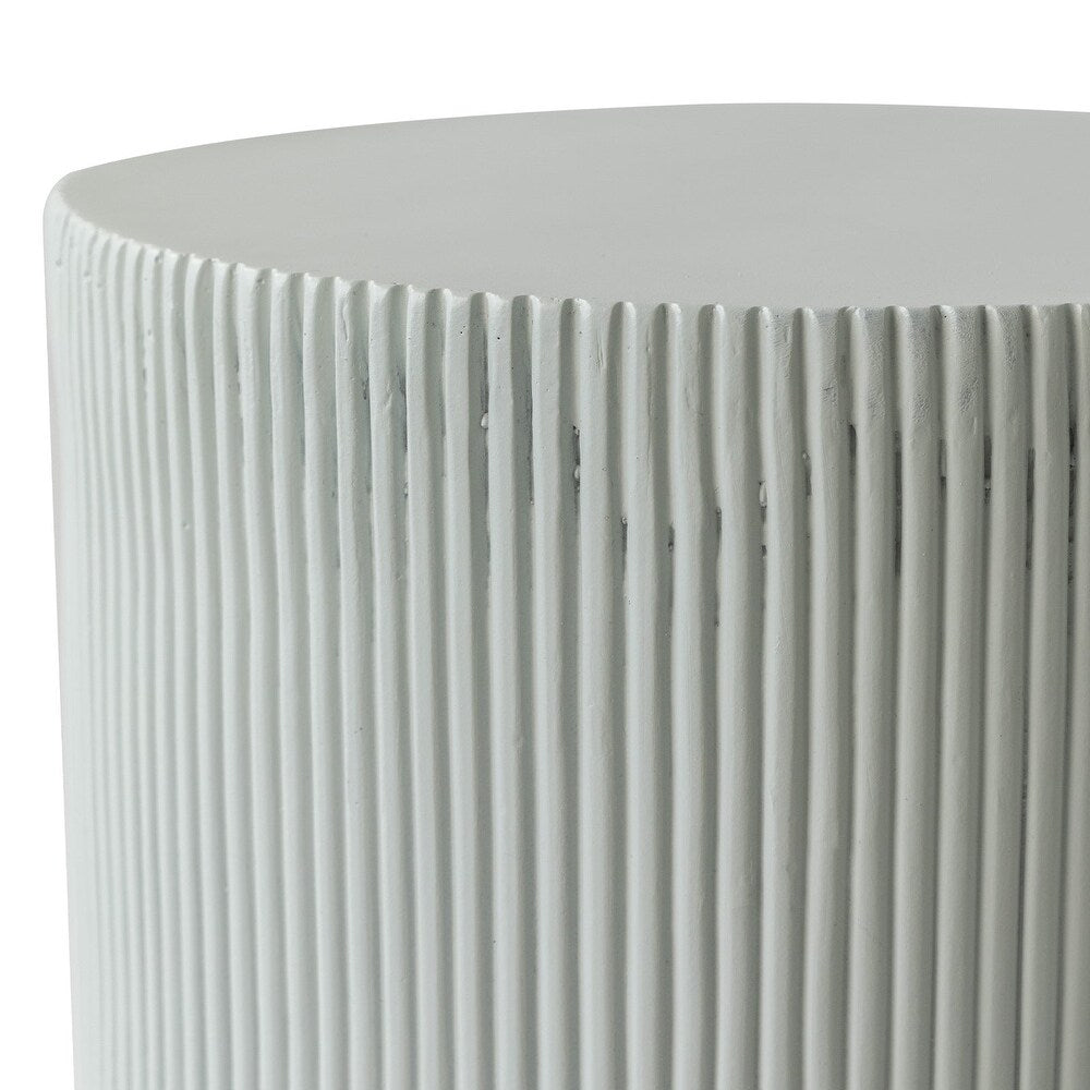 Eden Series Side Table in Fiberstone Round Accent Table for Home, Living Room, Indoor, and Outdoor