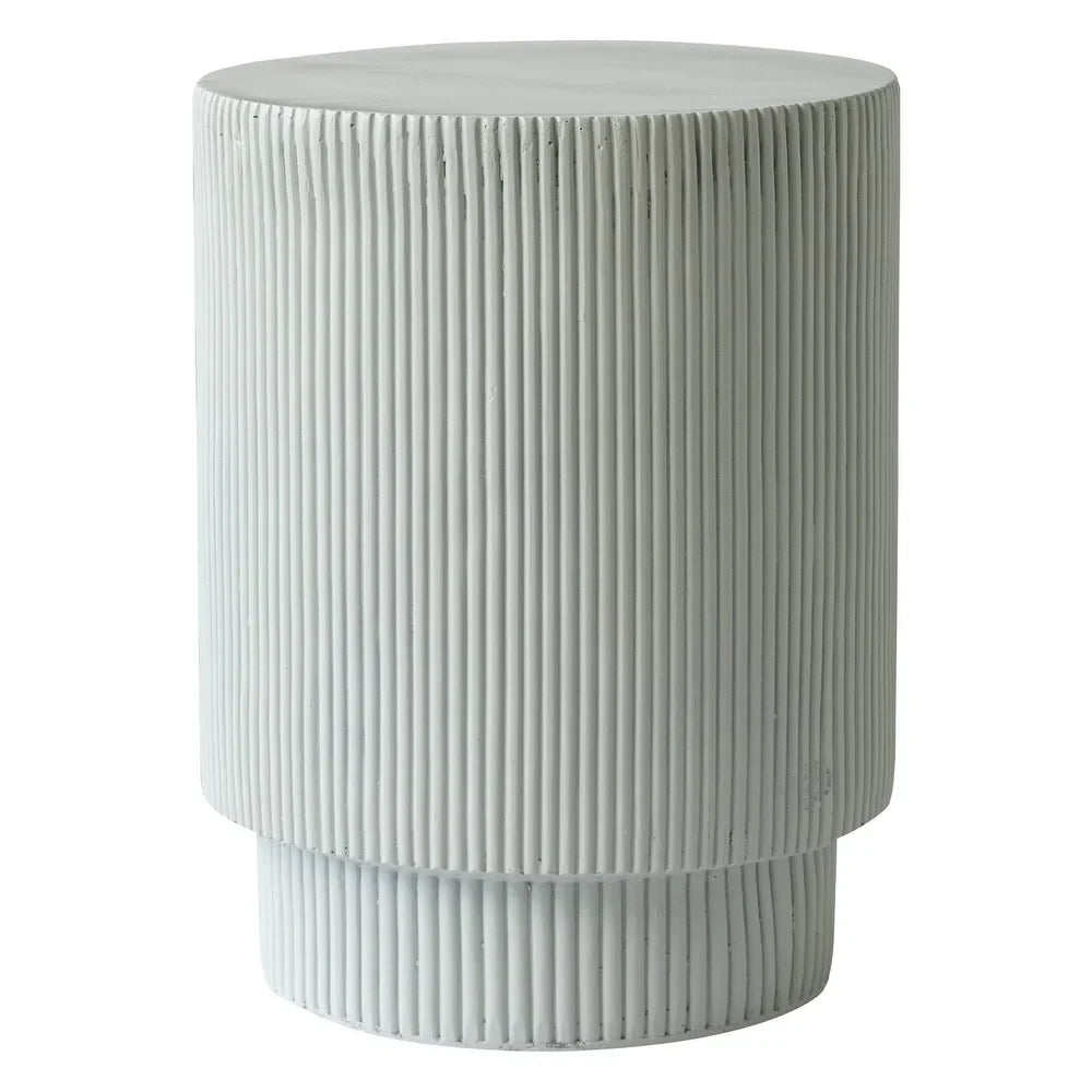 Eden Series Side Table in Fiberstone Round Accent Table for Home, Living Room, Indoor, and Outdoor