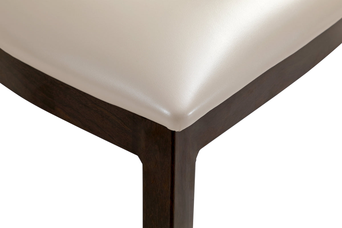 Flaco Leather Dining Chair with Aluminum Frame in Walnut Finish