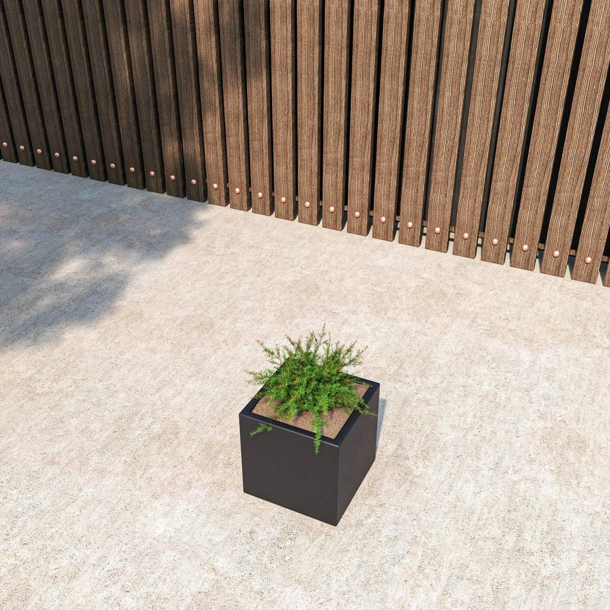 Fern Fiberstone and MGO Clay Mid-Century Modern Square Planter Pot for Indoor and Outdoor - Elax Furniture