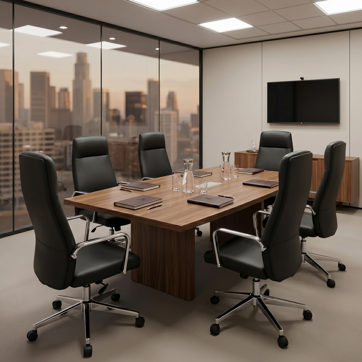 Flux Office Chair in Leather Adjustable Height and Tilt with an Iron Frame