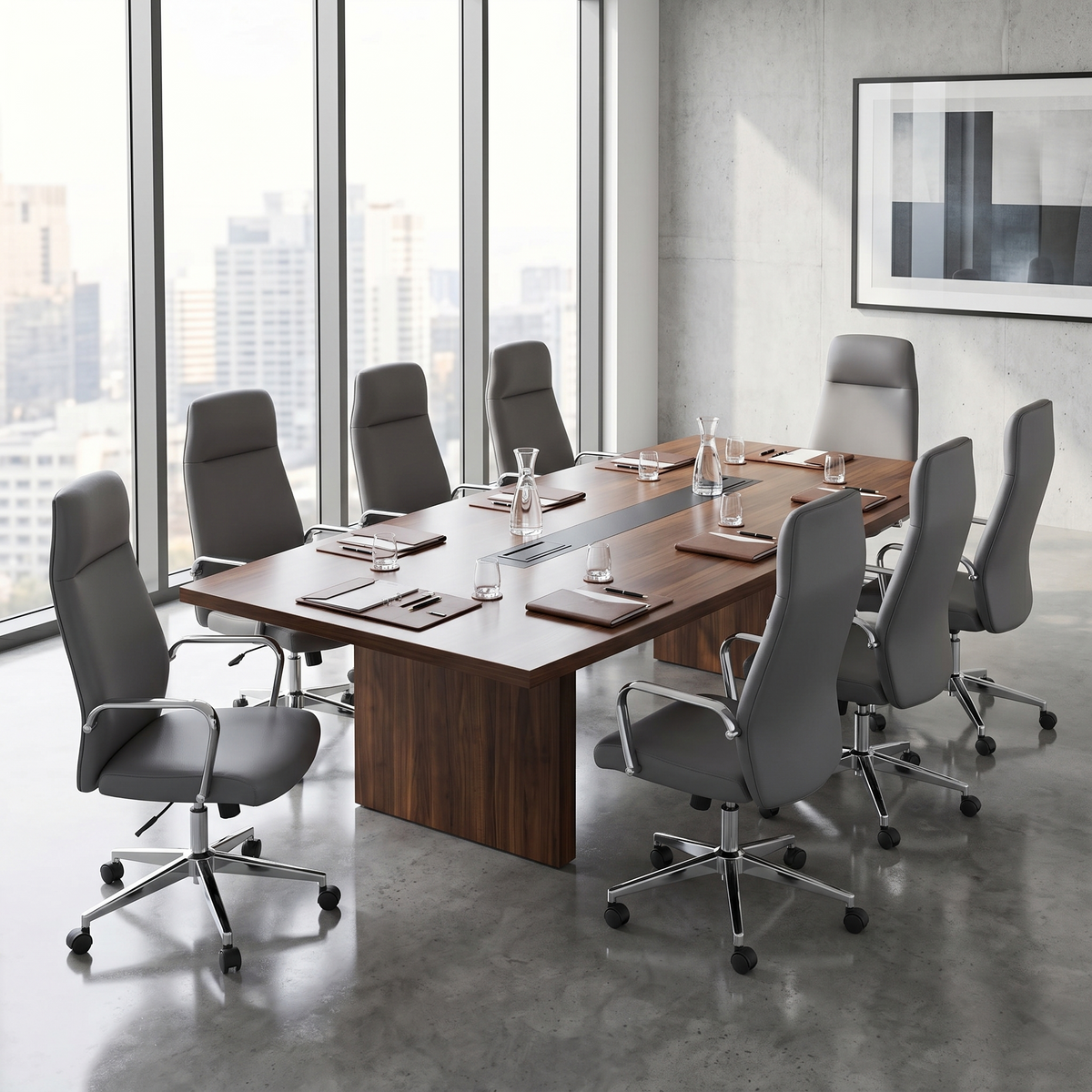 Flux Office Chair in Leather Adjustable Height and Tilt with an Iron Frame