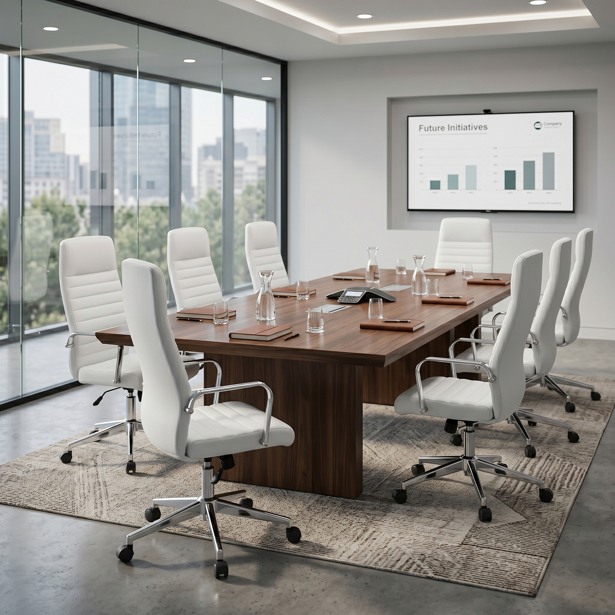 Flux Office Chair in Leather Adjustable Height and Tilt with an Iron Frame