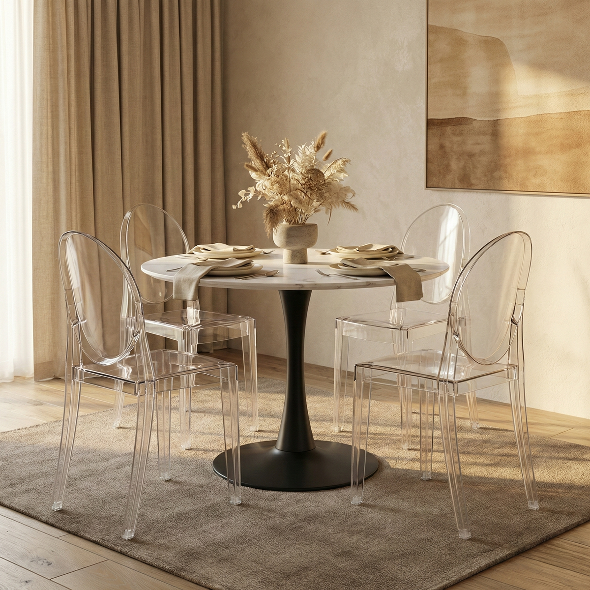 Marion Modern Transparent Acrylic Dining Chair